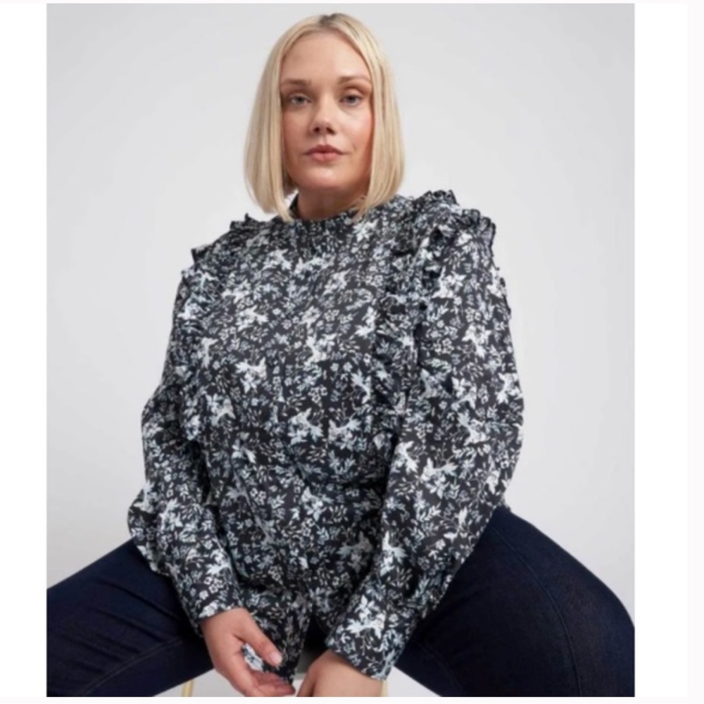 ERDEM x UNIVERSAL STANDARD Long Sleeve Kalina Shirt Top Size M (18/20)